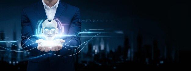 Artificial intelligence data analytics graphic showcasing smart technology integration
